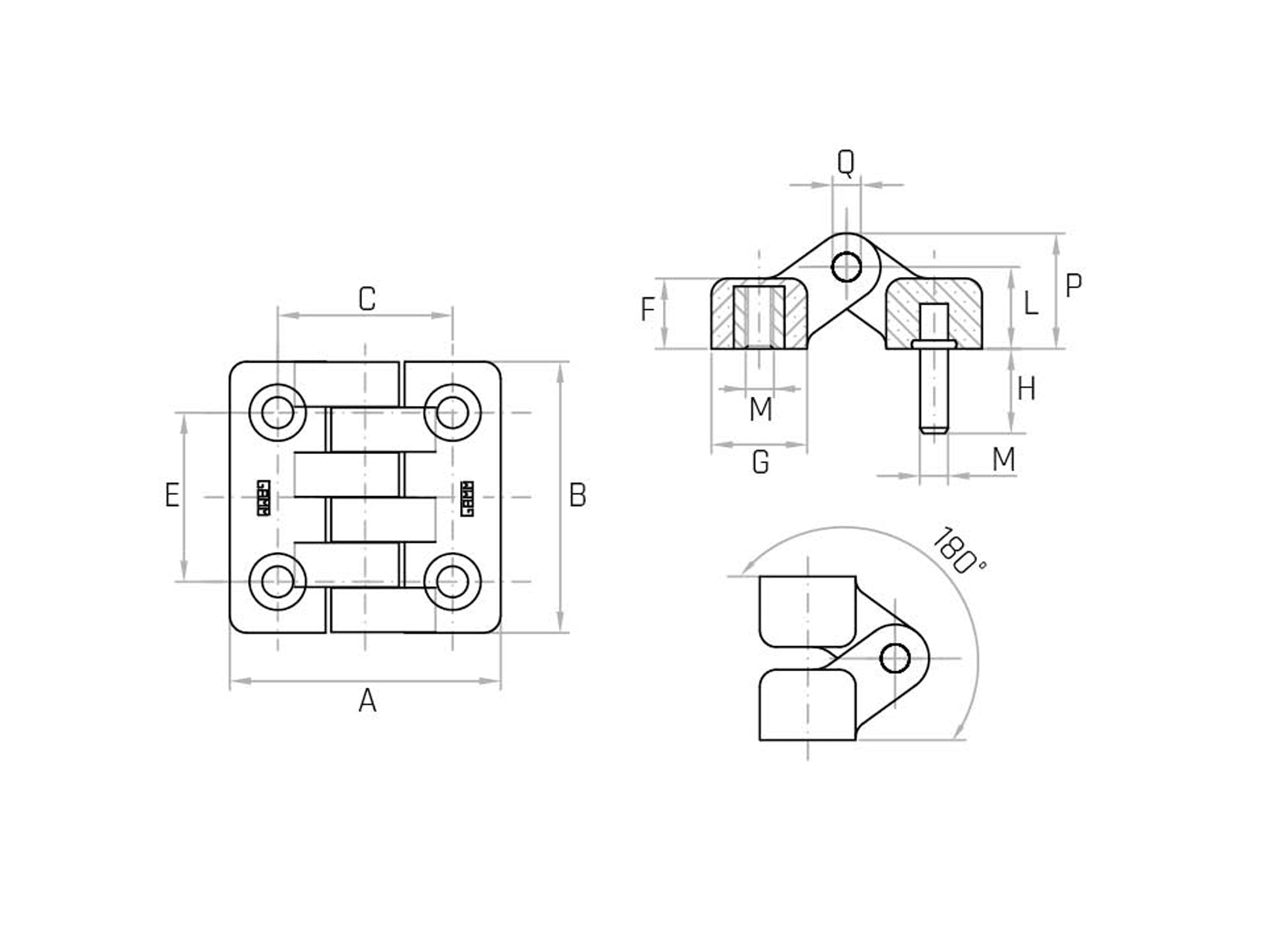 Hinge with pin and blind hole - C/BC (Pack of 4pcs and 10pcs) - Gamm Hinge with pin and blind hole - C/BC (Pack of 4pcs and 10pcs) - Gamm
